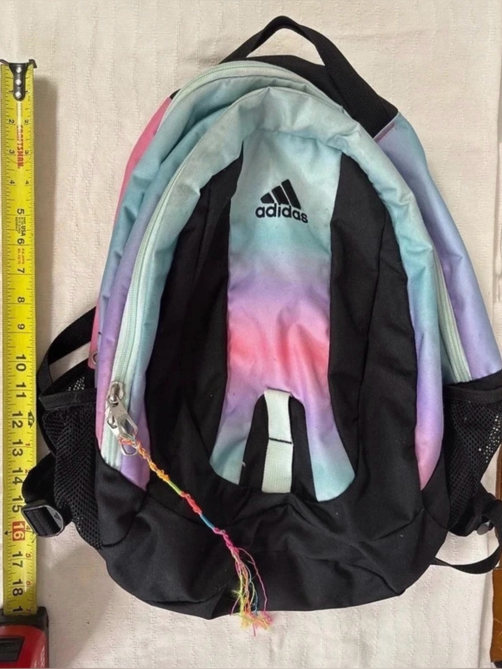 adidas Kids Gradient Backpack in Pink, Blue & Purple with Black Accents